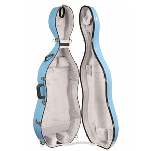 Bobelock 2000 Fiberglass Cello Case Sky Blue/Grey