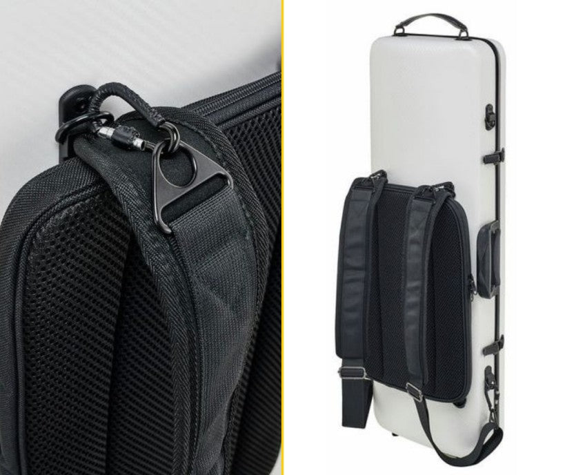 Violin case with sheet music pouch