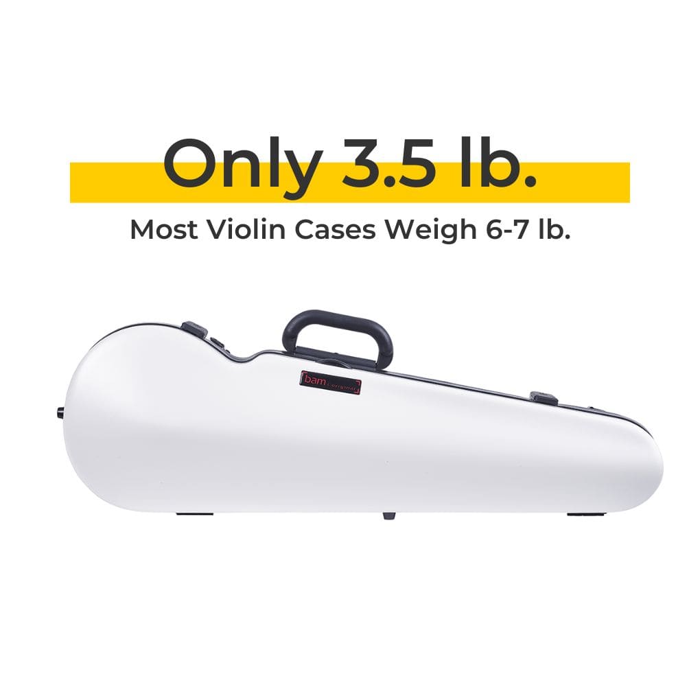 thumbnail image 2 of WUQIMUSC Violin Case 4/4 Full Size Hard Shell Waterproof Violin Box Surface Texture Design Travel Case (#White 2 of 12