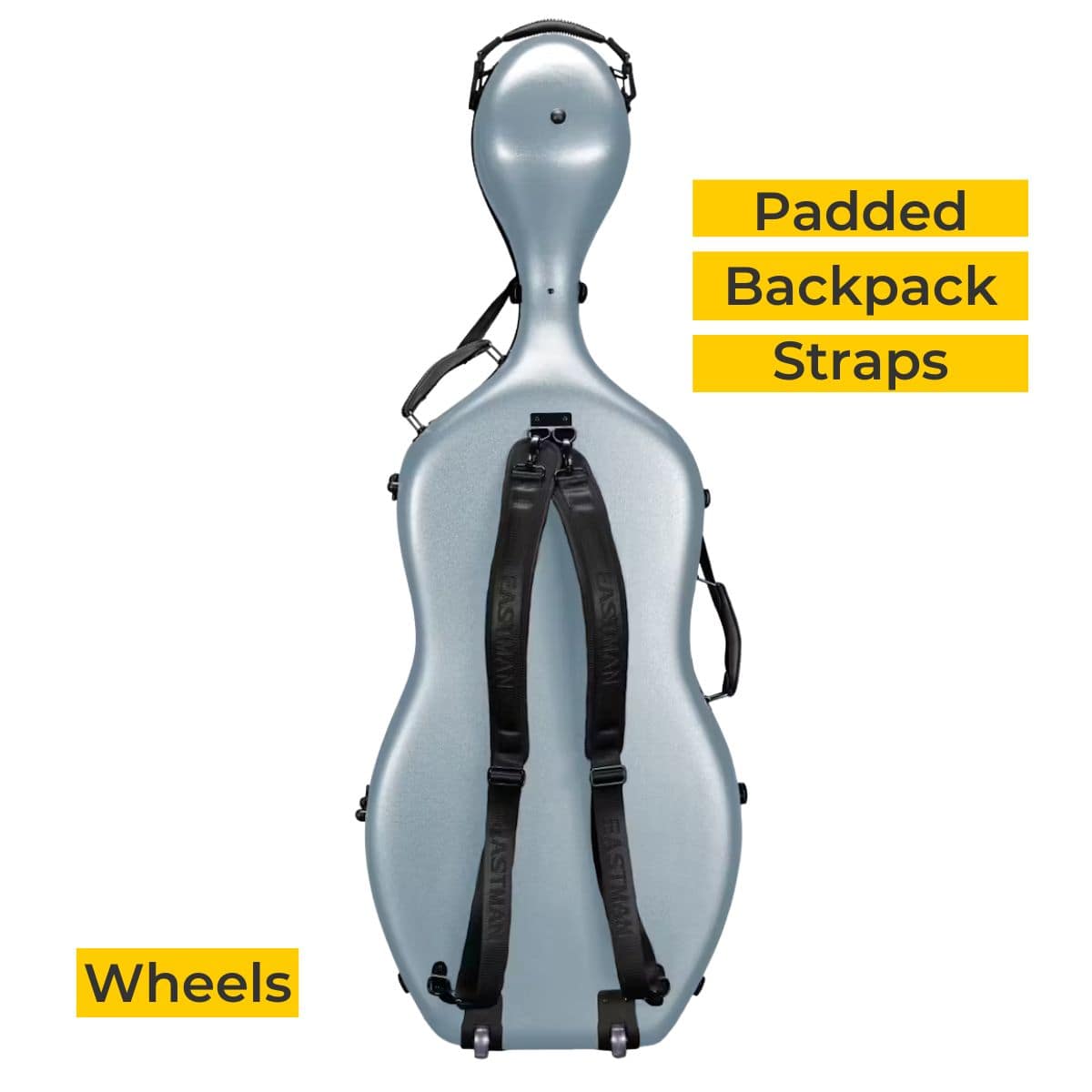 Eastman CACL13 Cello Case Wheels and Backpack Straps