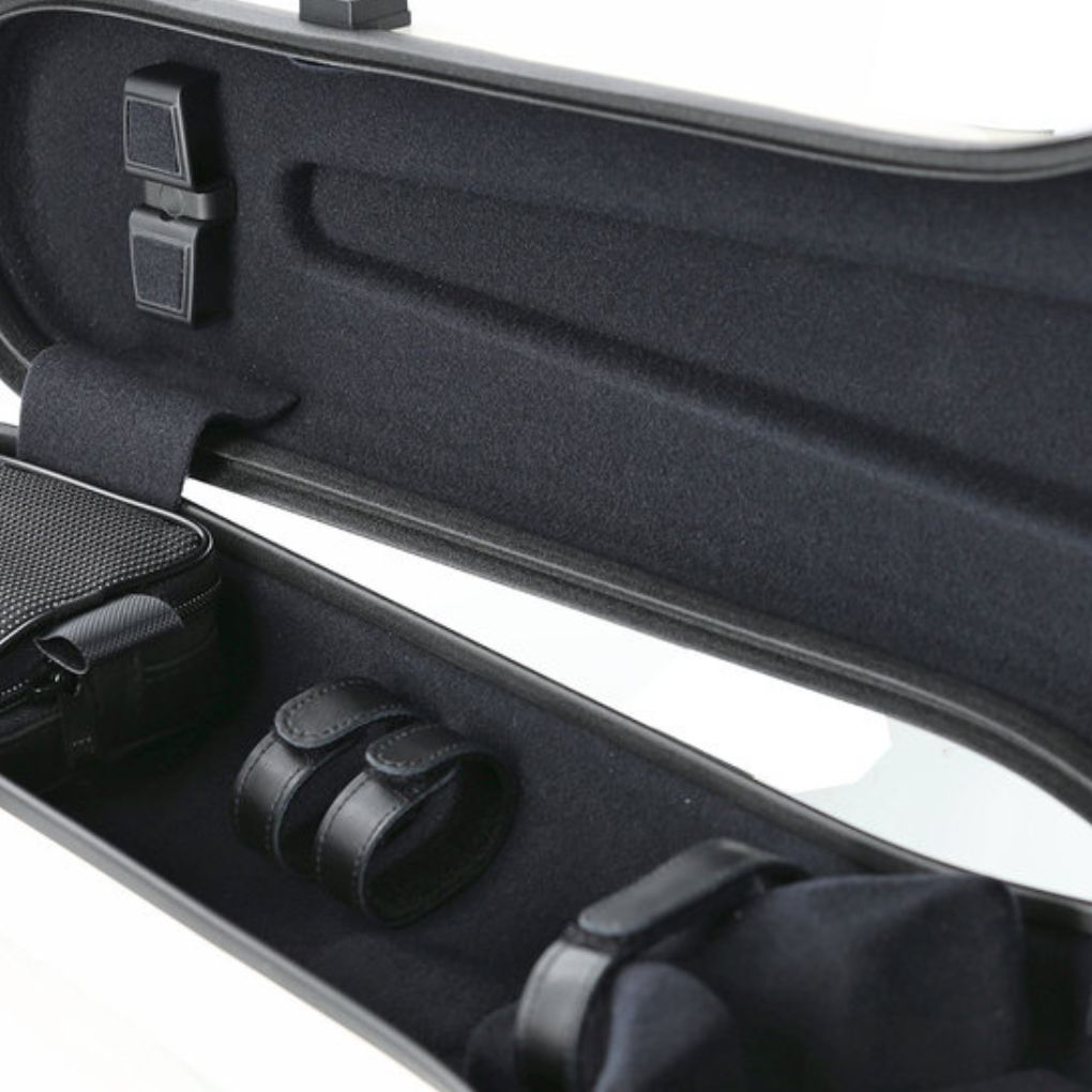 Gewa Air 1.7 Violin Case interior with adjustable velcro rings