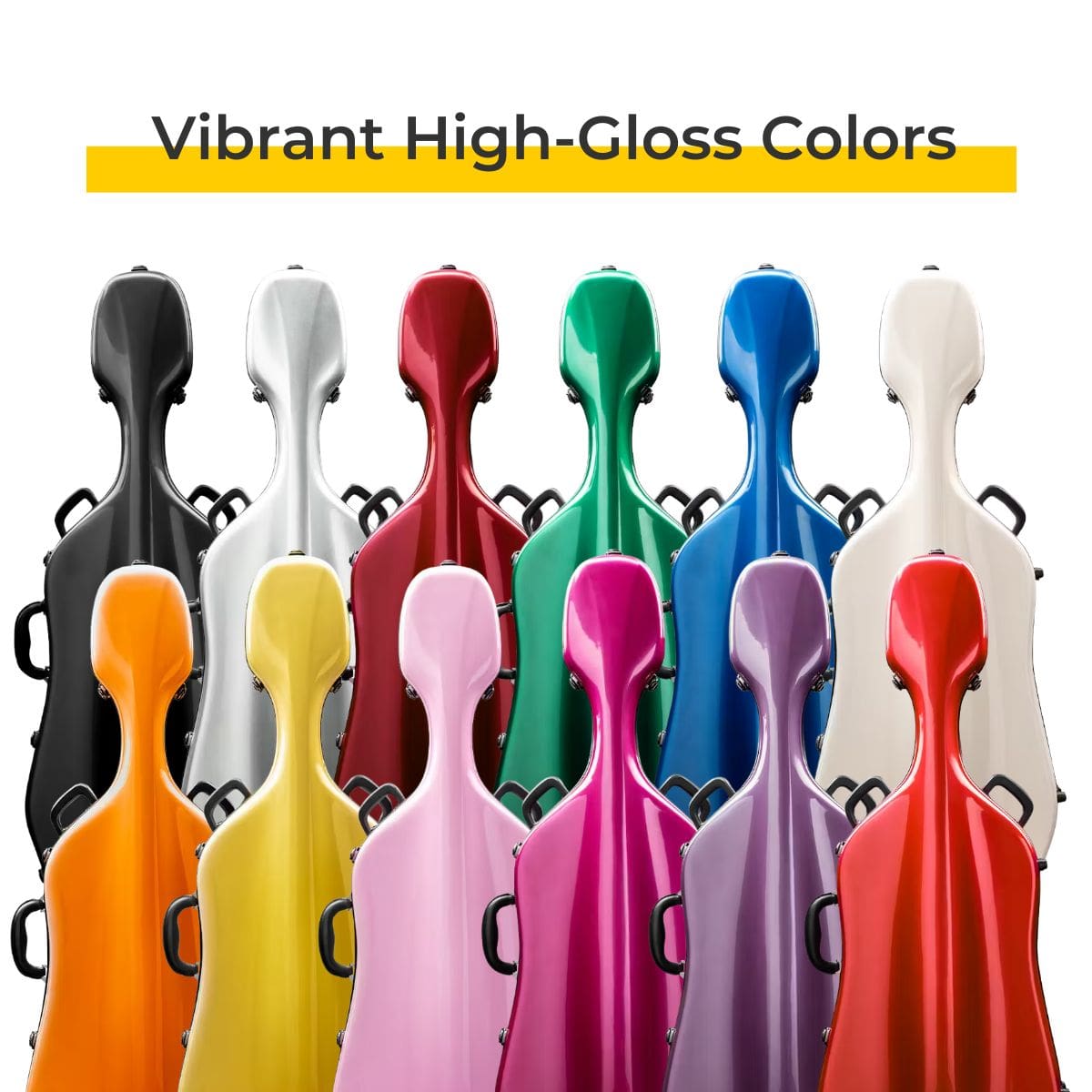 J.W. Eastman CACL28 Fiberglass Cello Case Color Options