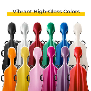 J.W. Eastman CACL28 Fiberglass Cello Case Color Options
