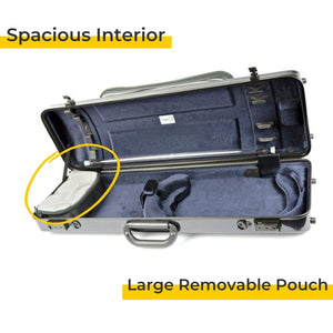 New Bam Hightech Oblong Violin Case Spacious Interior