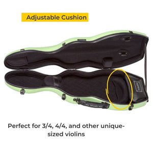 Tonareli Cello-Shaped Violin Case Adjustable Cushion