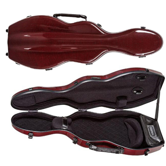 Tonareli Cello-Shaped Violin Case Red Graphite