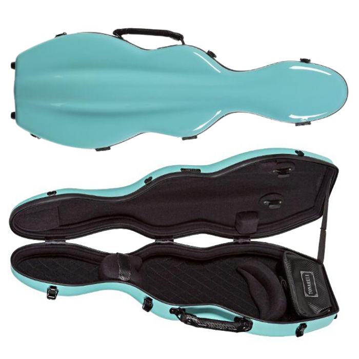 Tonareli Cello-Shaped Violin Case Turquoise