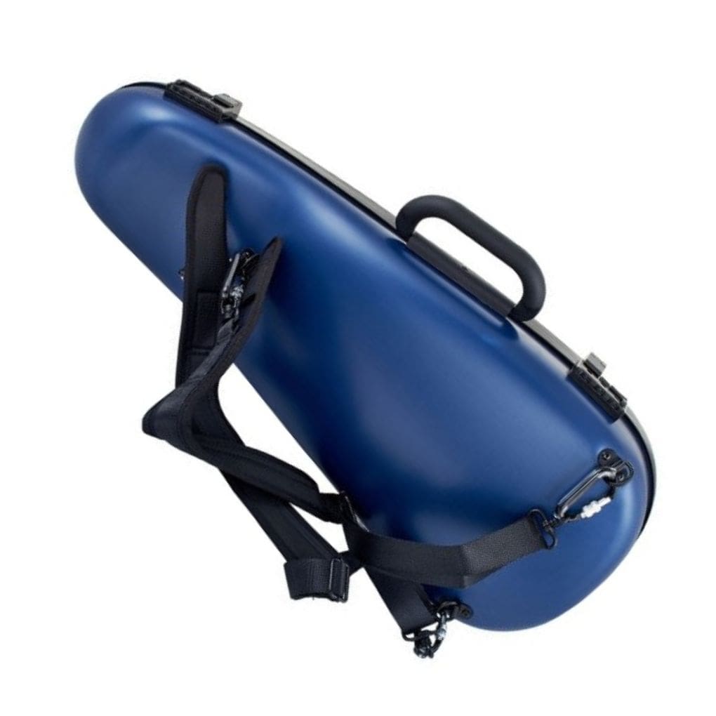 Bam Cabin violin case with padded neoprene backpack straps attached