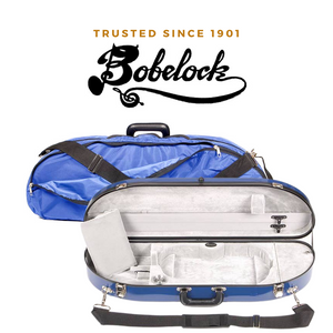 Bobelock 1047 Fiberglass Half Moon Violin Case Blue