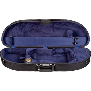 Blue Bobelock 1047 Wooden Half Moon Violin Case