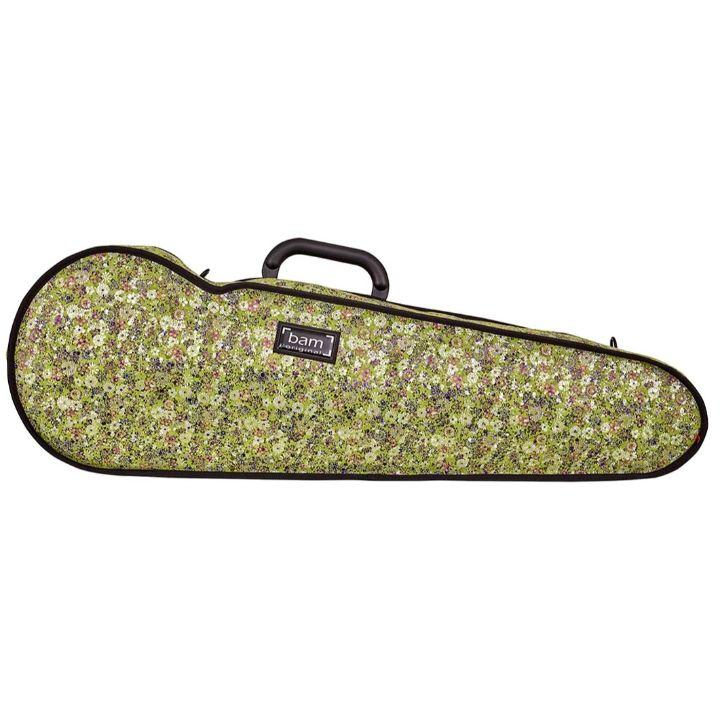 Bam Contoured Violin Case Green Flower Hoody - Front
