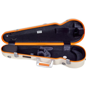 Bam Ice Supreme Contoured White-Orange Seal Violin Case- Interior