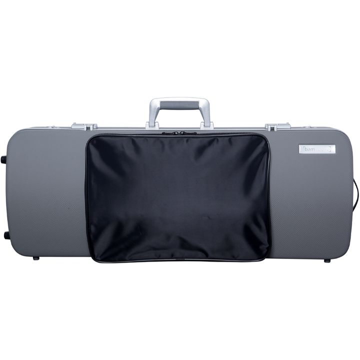 Bam Panther Gray Hightech Oblong Viola Case with Pocket - Front