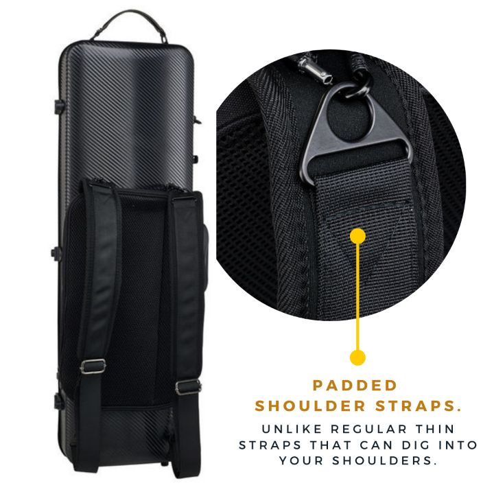 Black Suitcase Violin Box Storage Accessor Waterproof Rigid Violin