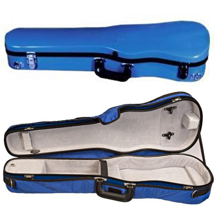 Bobelock Blue 1007 Fiberglass Shaped Violin Case - Front