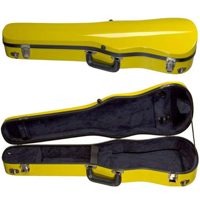 Bobelock Yellow 1007 Fiberglass Shaped Violin Case - Front
