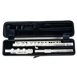  Flute case Silver Carbon look