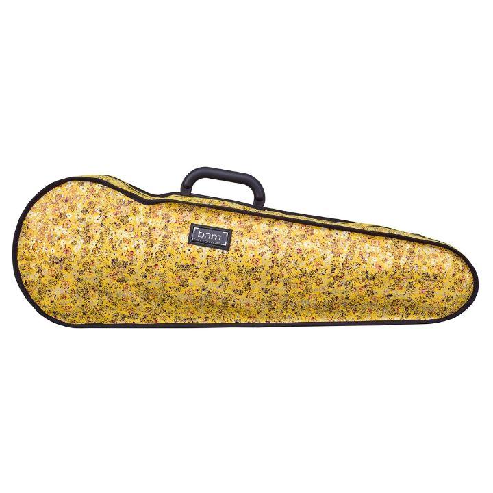 Bam Contoured Violin Case Yellow Flower Hoody - Front
