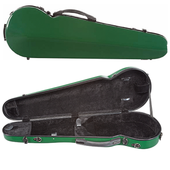 Green violin case contoured