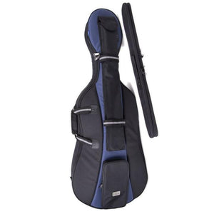 Black/ Blue Jakob Winter Soft Cello Case with bow tube- Front