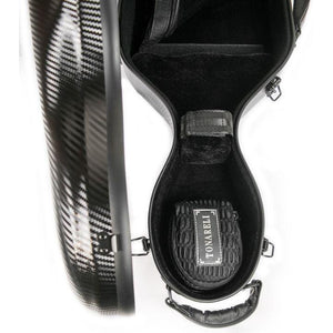 Tonareli Black Titanium Adjustable Viola Case with Wheels- Interior