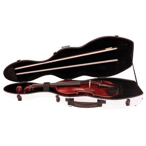 White Speckle Fiberglass Violin Case